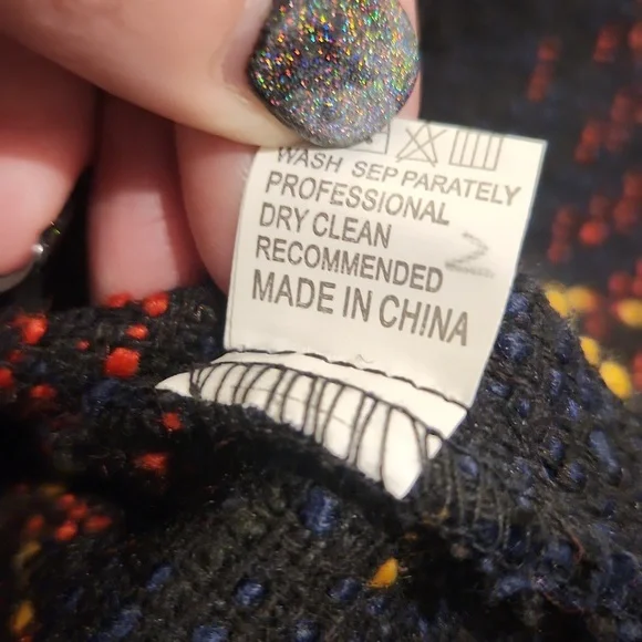 CBR Long Sleeve Plaid Dress - Red, Black, Blue And Yellow With Fringe Hem Sz S! - Picture 3 of 13